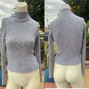 Better Be Long Sleeve Mock Neck Sweater Top LARGE